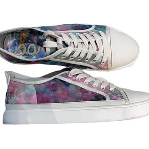 Sam Edelman “Edelyn” Mesh Sneakers Leather & Textile Watercolor Pink Sz 11
